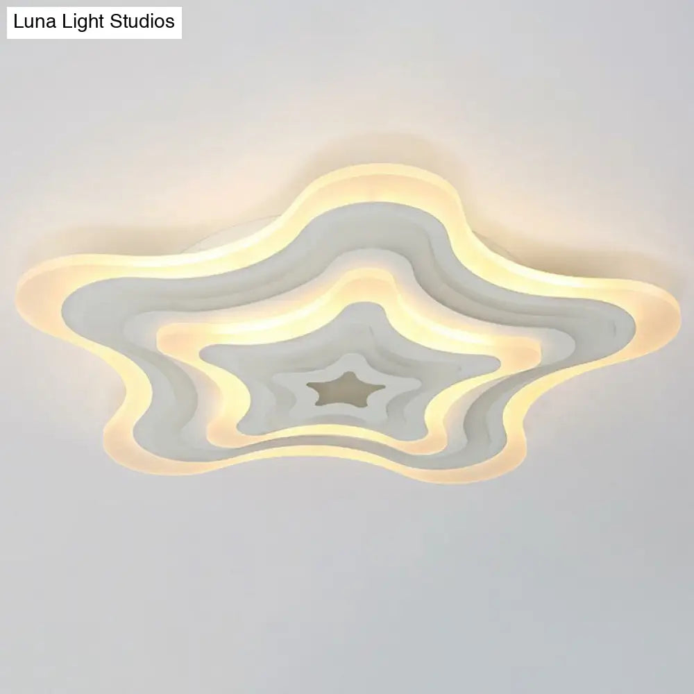 DecorBites™ DecorBites™ Modern Ultra-Thin LED Flush Mount Ceiling Light in White for Living Room - Starfish Style