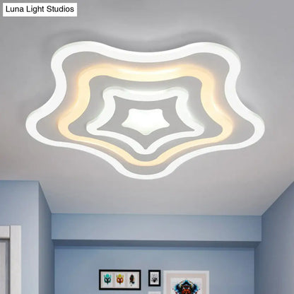 DecorBites™ DecorBites™ Modern Ultra-Thin LED Flush Mount Ceiling Light in White for Living Room - Starfish Style