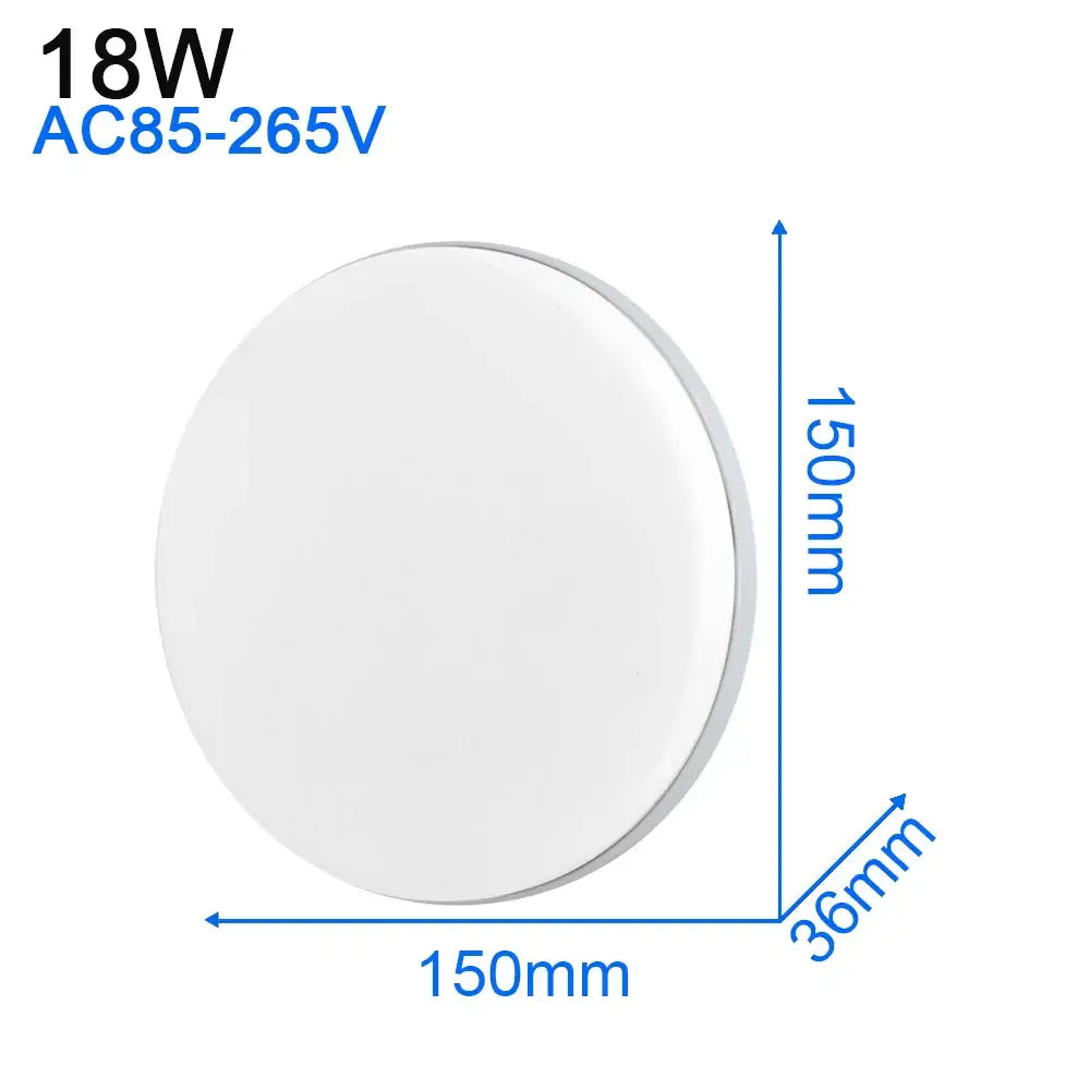 Modern ultra thin white 18w led ceiling light with smooth surface 150mm diameter decorbites led ceiling panel