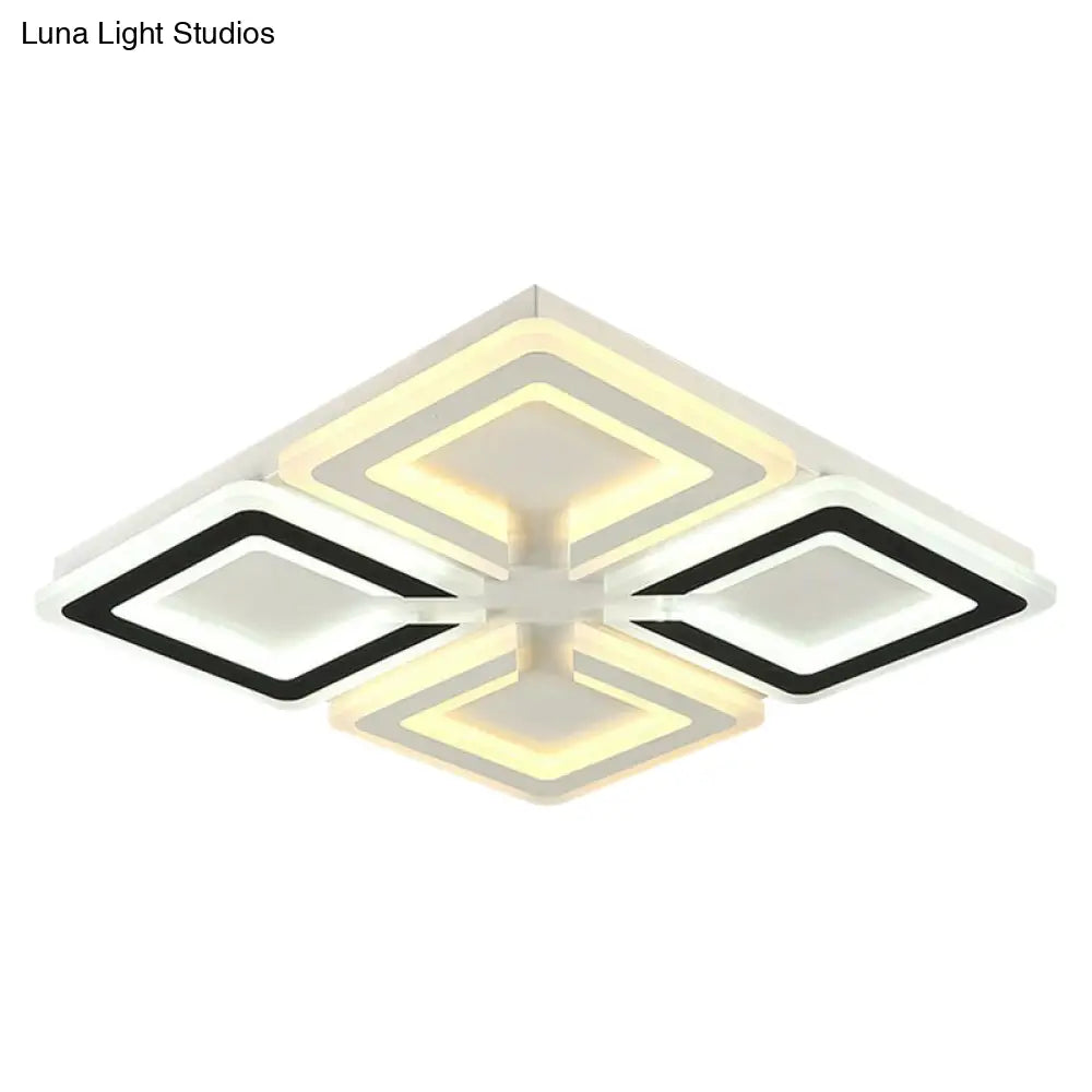 DecorBites™ DecorBites™ Modern Ultrathin LED Flush Mount Ceiling Light in Stylish Black and White Acrylic