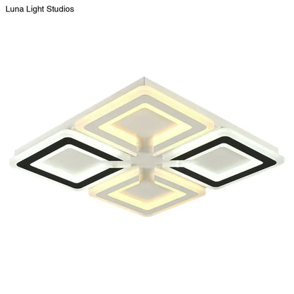 DecorBites™ DecorBites™ Modern Ultrathin LED Flush Mount Ceiling Light in Stylish Black and White Acrylic