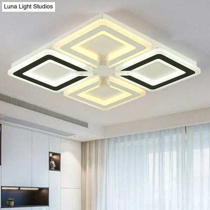 DecorBites™ DecorBites™ Modern Ultrathin LED Flush Mount Ceiling Light in Stylish Black and White Acrylic