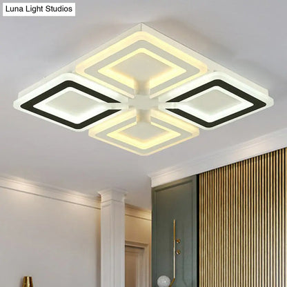 DecorBites™ DecorBites™ Modern Ultrathin LED Flush Mount Ceiling Light in Stylish Black and White Acrylic