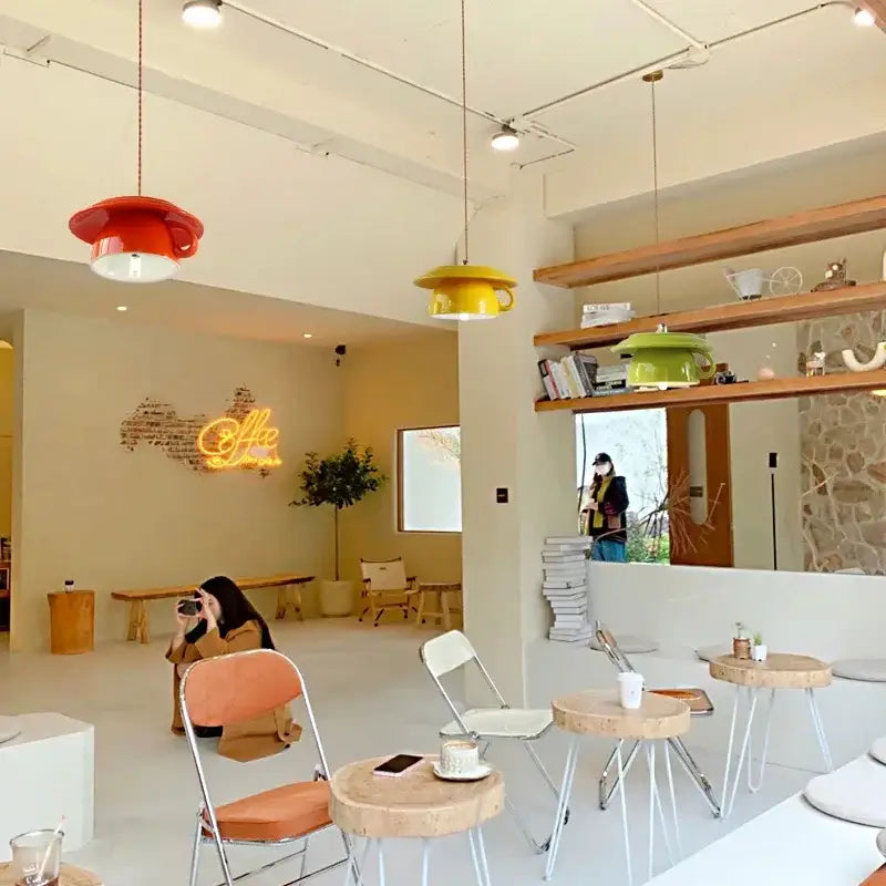 Modern vibrant red ceramic cup pendant light showcasing decorbites ceramic cup pendant ideal for kitchen decorbites pendant lights