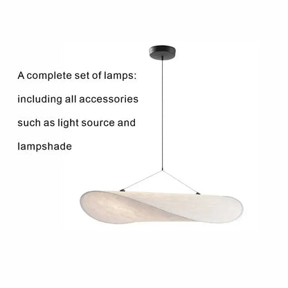 Modern wabi sabi white japanese style pendant lamp with twisted fabric shade and matte black ceiling mount decorbites japanese style