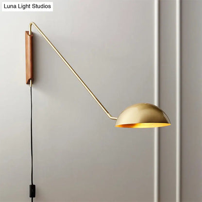 DecorBites™ DecorBites™ Modern Wall Mounted Reading Lamp: Single Task Dome Plug-in Light with Metal Shade