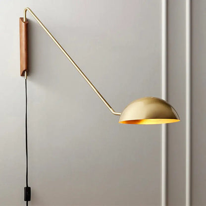 DecorBites™ DecorBites™ Modern Wall Mounted Reading Lamp: Single Task Dome Plug-in Light with Metal Shade