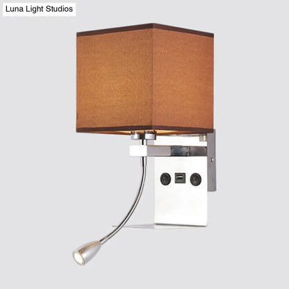 DecorBites™ DecorBites™ Modern Wall Mounted Reading Light, 1-Head Black/White/Beige Sconce with Shelf and Spotlight