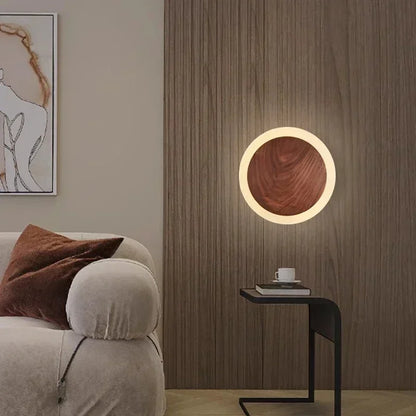 Modern Walnut LED Wall Light