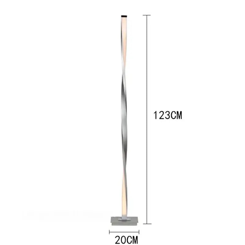 A sleek 123cm tall decorbites dimmable led floor lamp with modern metallic finish and warm white illuminated column