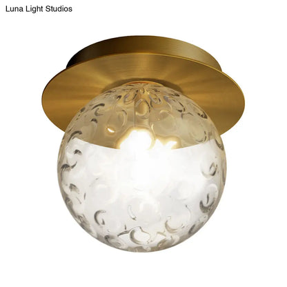 DecorBites™ DecorBites™ Modern Water Glass Globe Flush Pendant Light - Clear Indoor Ceiling Flush Mount with 1 Bulb
