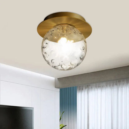 DecorBites™ DecorBites™ Modern Water Glass Globe Flush Pendant Light - Clear Indoor Ceiling Flush Mount with 1 Bulb