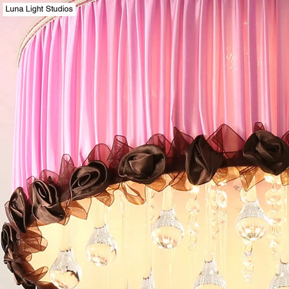 DecorBites™ DecorBites™ Modern Waterdrop Crystal LED Ceiling Light Fixture - Orange/Pink/Purple Drum Flush Mount Lamp