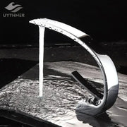 Modern chrome finished basin faucet with sleek curved design single handle decorbites black chrome basin faucet