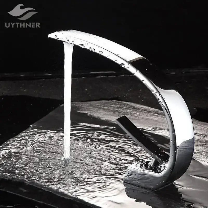 Modern chrome finished basin faucet with sleek curved design single handle decorbites black chrome basin faucet