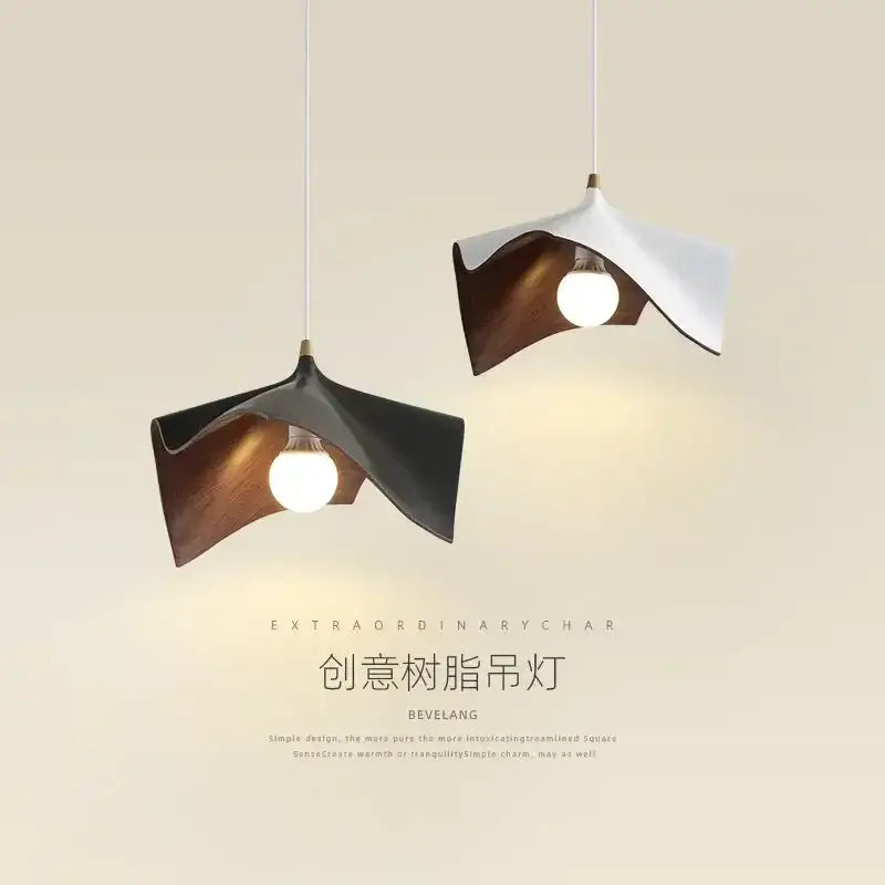 Modern wave black and bronze chandelier pendant light with sleek wave design in white and black finishes for living room