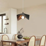 Modern wave black and bronze chandelier pendant light with sculptural wave design for living room illumination