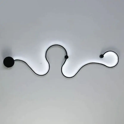 Modern black-framed led wall lights with flowing organic design and soft white illumination for living room decor