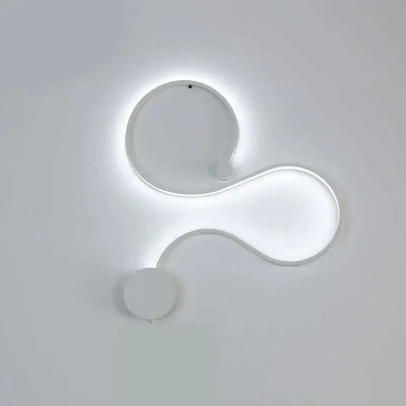 Modern white led wall lights with sleek curved design and glowing illumination for stylish living room decor