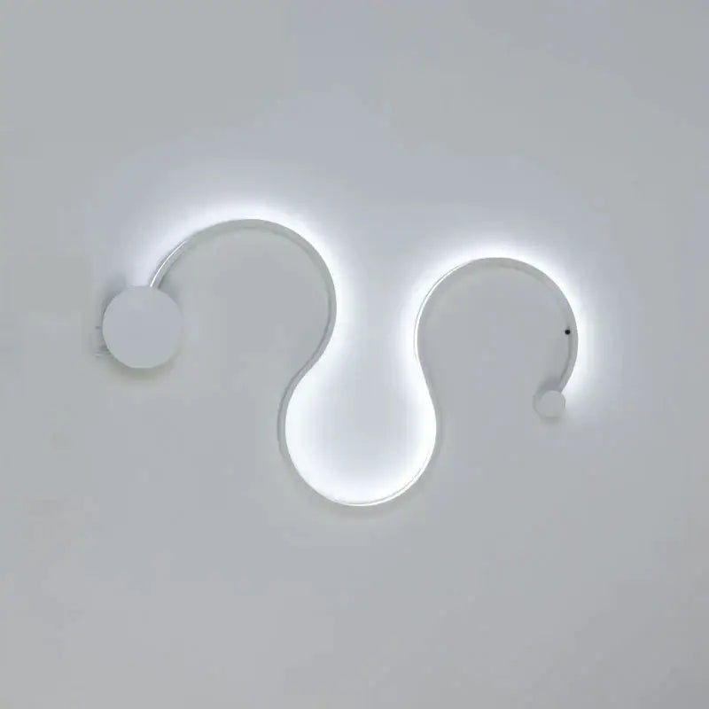 Modern wave black rgb led wall lights with sleek curved white led wall sconce design for living room decor illumination