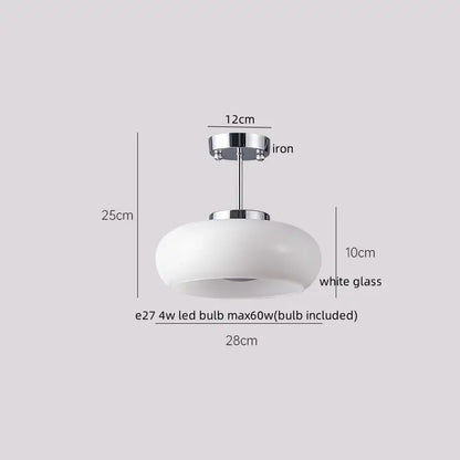 A modern ceiling lamp with a polished chrome base and frosted white glass dome for bedroom decorbites led wood acrylic