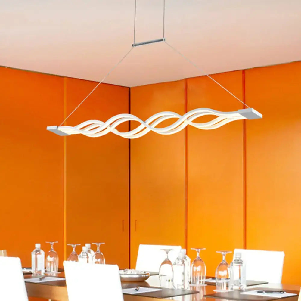 Decorbites™ wavy line minimalist acrylic led ceiling pendant light with warm white glow for a wide variety of spaces