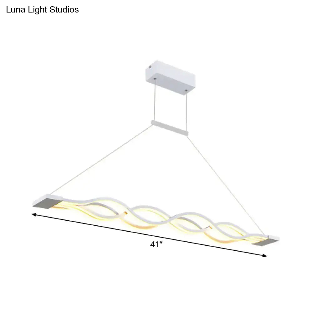 Decorbites wavy line minimalist acrylic ceiling pendant light with warm white glow and modern wavy design