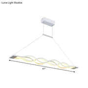 Decorbites wavy line minimalist acrylic ceiling pendant light with warm white glow and modern wavy design