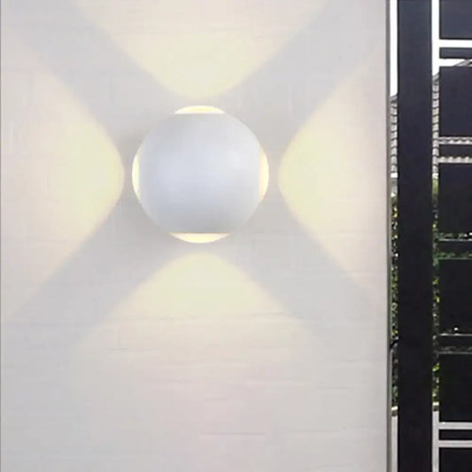 Modern white 4 light dome wall sconce with sleek spherical design casts warm light compatible with 110v-120v and 220v-240v