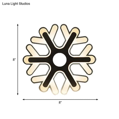 Modern white acrylic cloud led table lamp with an eight-inch square led ceiling light and snowflake design wall lamp