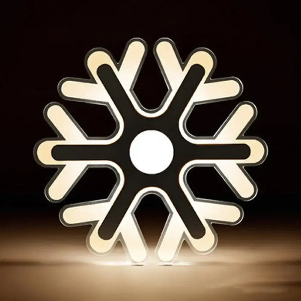 Modern white acrylic cloud led table lamp with snowflake shaped ceiling light fixture and illuminated arms for bedroom wall lamp