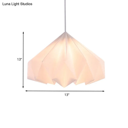 Modern White Acrylic Cone Pendant Lamp with Sinuous Design