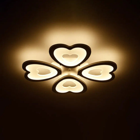 DecorBites™ DecorBites™ Modern White Acrylic Heart LED Semi Flush Ceiling Light Fixture for Living Room