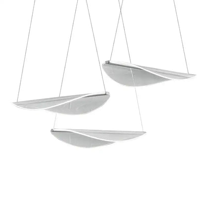Modern white decorbites acrylic leaf pendant lights with sleek silver glass shades for dining room pendant lights decor