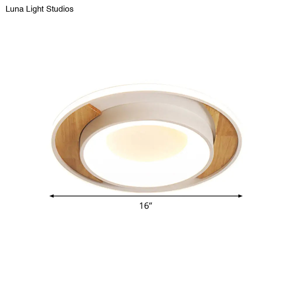 DecorBites™ DecorBites™ Modern White Acrylic LED Ceiling Light for Bedroom - 16"/19.5" Wide Round Flush Mount