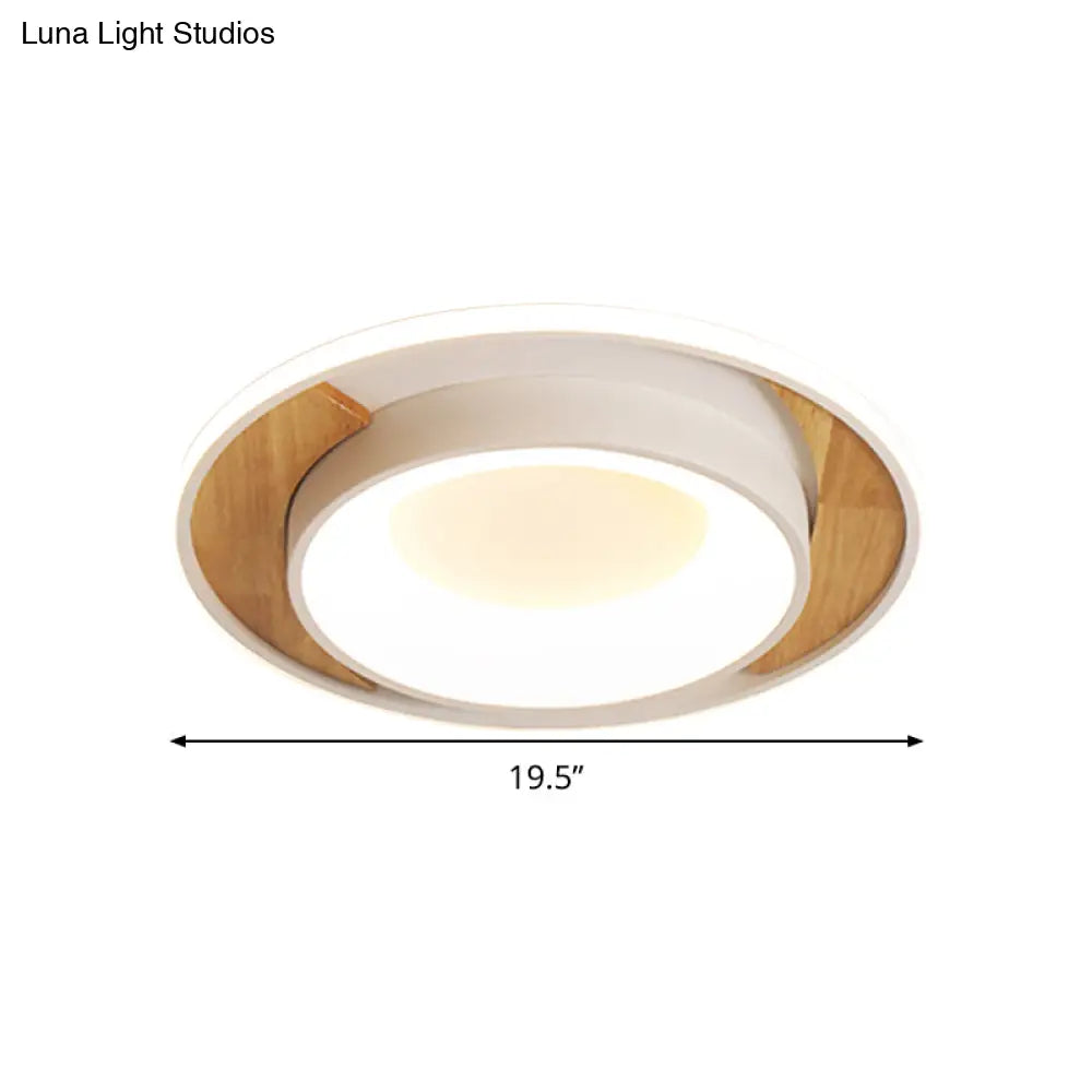 DecorBites™ DecorBites™ Modern White Acrylic LED Ceiling Light for Bedroom - 16"/19.5" Wide Round Flush Mount