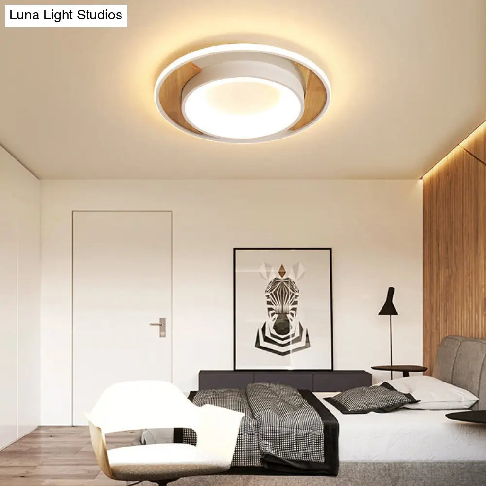 DecorBites™ DecorBites™ Modern White Acrylic LED Ceiling Light for Bedroom - 16"/19.5" Wide Round Flush Mount