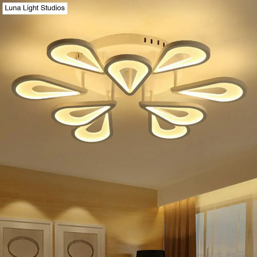 DecorBites™ DecorBites™ Modern White Acrylic LED Ceiling Light with Flower Design for Living Room