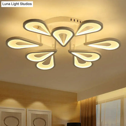 DecorBites™ DecorBites™ Modern White Acrylic LED Ceiling Light with Flower Design for Living Room