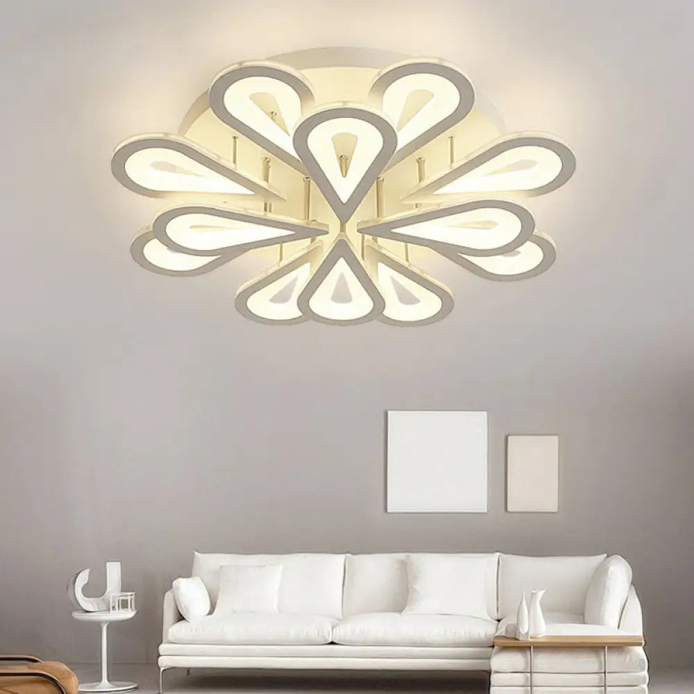 DecorBites™ DecorBites™ Modern White Acrylic LED Ceiling Light with Flower Design for Living Room