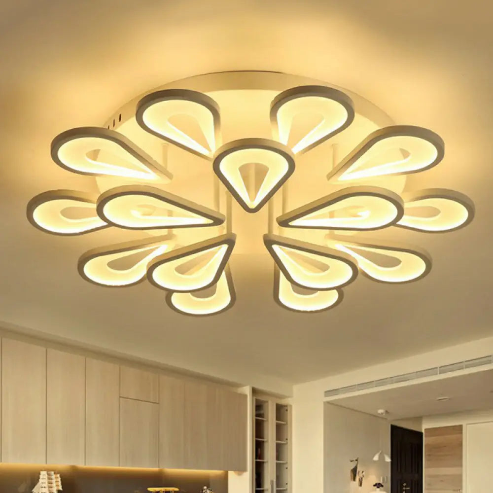 DecorBites™ DecorBites™ Modern White Acrylic LED Ceiling Light with Flower Design for Living Room
