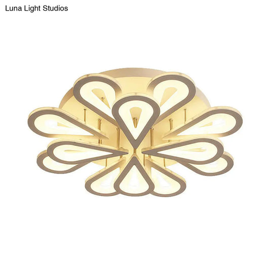 DecorBites™ DecorBites™ Modern White Acrylic LED Ceiling Light with Flower Design for Living Room