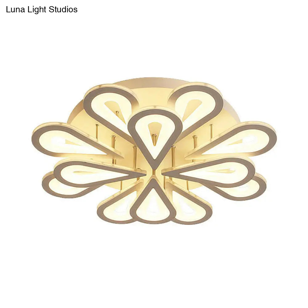 DecorBites™ DecorBites™ Modern White Acrylic LED Ceiling Light with Flower Design for Living Room