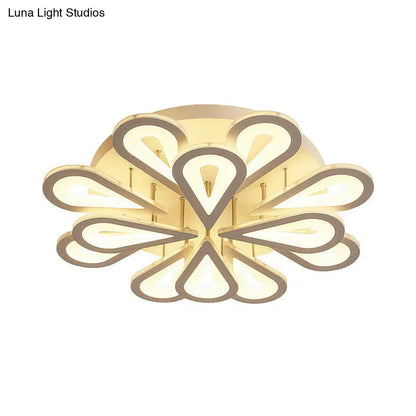 DecorBites™ DecorBites™ Modern White Acrylic LED Ceiling Light with Flower Design for Living Room