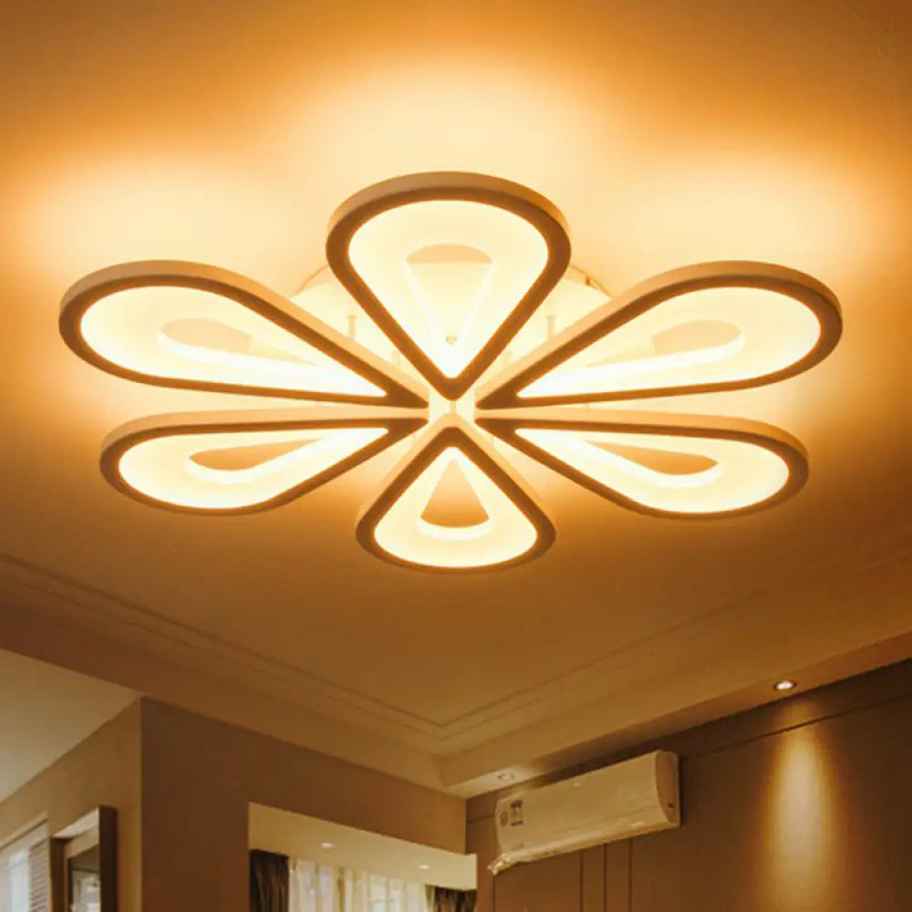 DecorBites™ DecorBites™ Modern White Acrylic LED Ceiling Light with Flower Design for Living Room