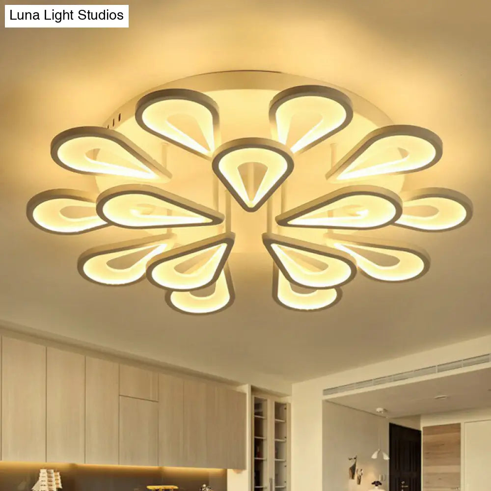 DecorBites™ DecorBites™ Modern White Acrylic LED Ceiling Light with Flower Design for Living Room