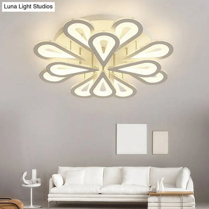 DecorBites™ DecorBites™ Modern White Acrylic LED Ceiling Light with Flower Design for Living Room