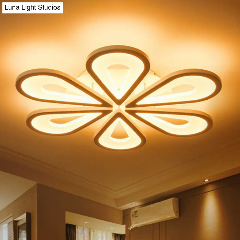 DecorBites™ DecorBites™ Modern White Acrylic LED Ceiling Light with Flower Design for Living Room