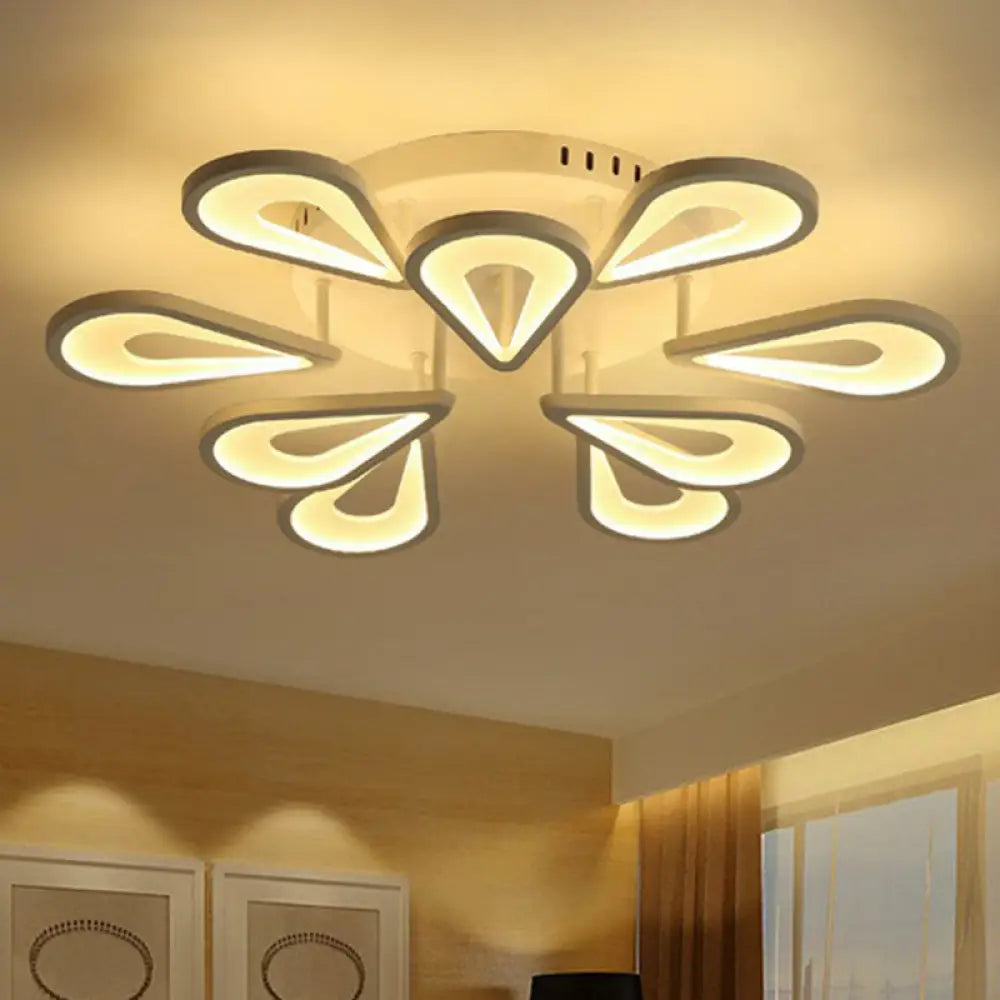 DecorBites™ DecorBites™ Modern White Acrylic LED Ceiling Light with Flower Design for Living Room
