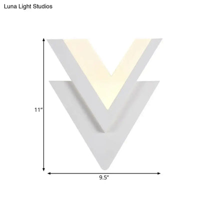 Modern white acrylic sconce light with layered gray panels and warm white glow ideal for bedroom lighting